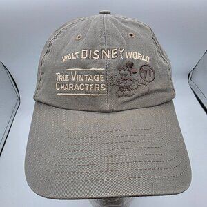 Walt Disney World Mickey Mouse True Vintage Characters Gray Cotton Hat Casual